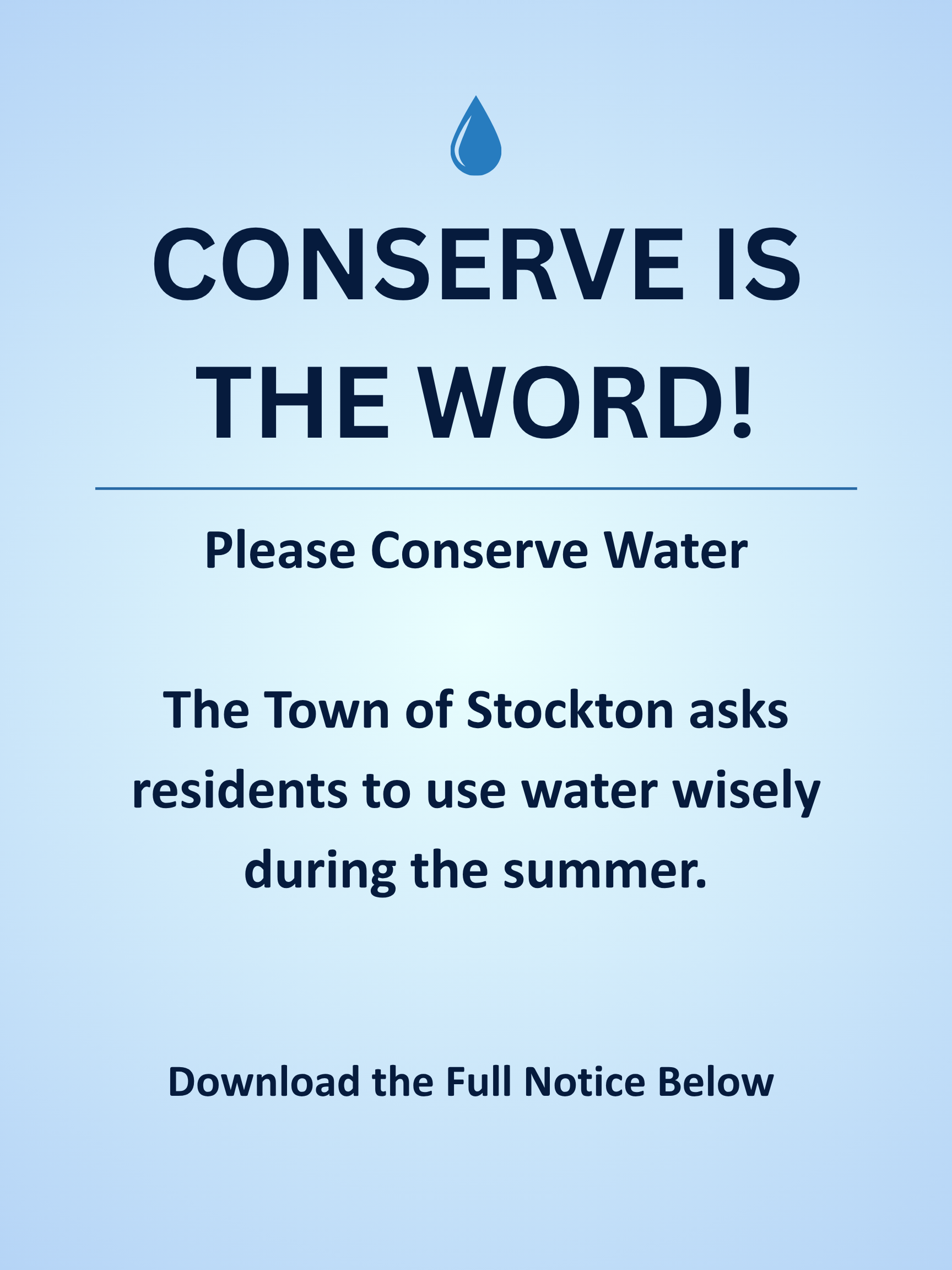 Stockton Water Conservation Poster